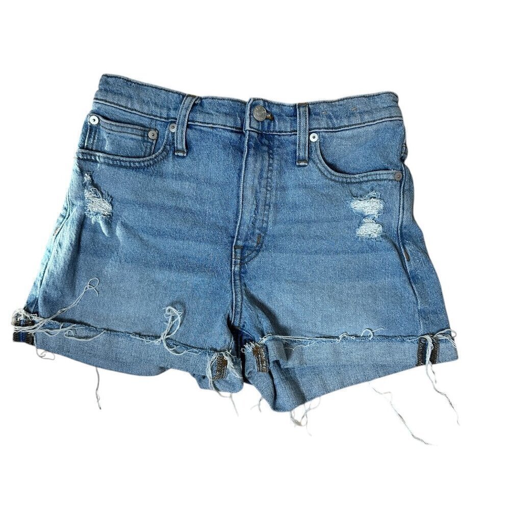 MADEWELL High-Rise Denim Jean Shorts with Cuff Size 26